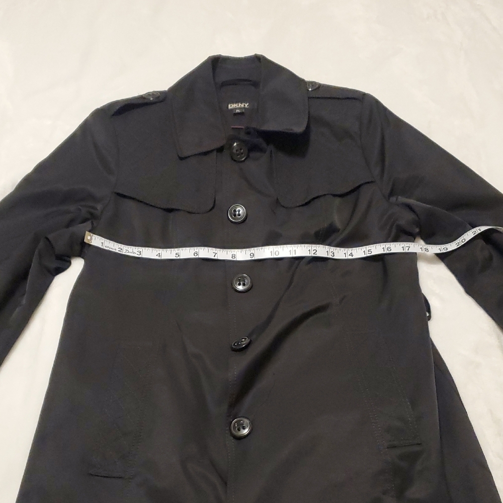 DKNY Charcoal Trench Coat - Picture 5 of 8